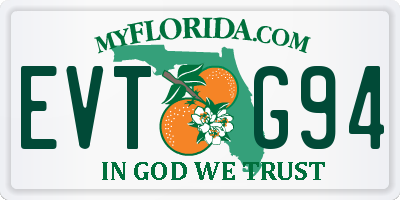 FL license plate EVTG94