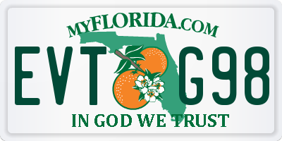 FL license plate EVTG98