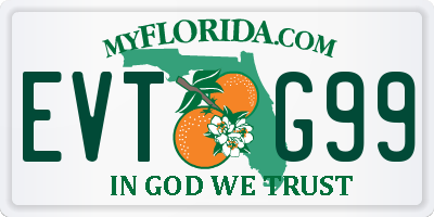 FL license plate EVTG99