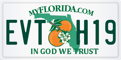 FL license plate EVTH19