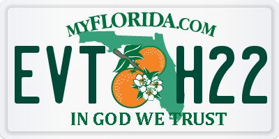 FL license plate EVTH22