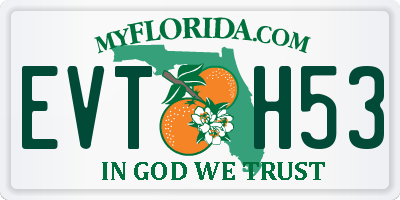 FL license plate EVTH53