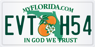 FL license plate EVTH54
