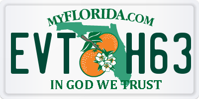 FL license plate EVTH63