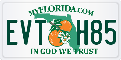 FL license plate EVTH85