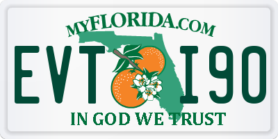 FL license plate EVTI90