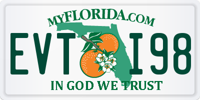 FL license plate EVTI98