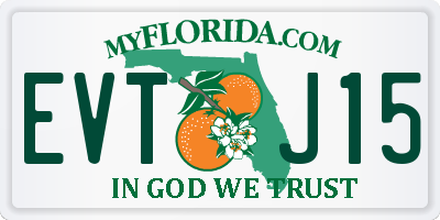 FL license plate EVTJ15