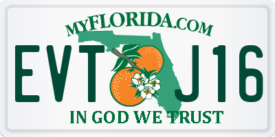 FL license plate EVTJ16
