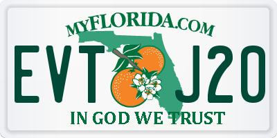 FL license plate EVTJ20