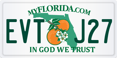 FL license plate EVTJ27
