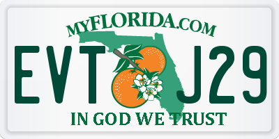 FL license plate EVTJ29