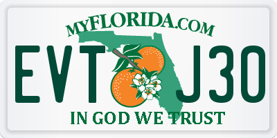 FL license plate EVTJ30