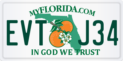 FL license plate EVTJ34