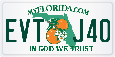 FL license plate EVTJ40