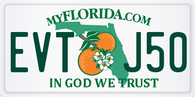 FL license plate EVTJ50