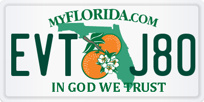 FL license plate EVTJ80