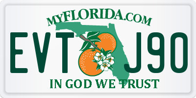 FL license plate EVTJ90