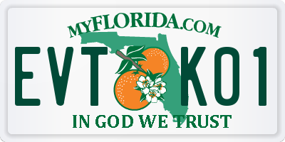 FL license plate EVTK01