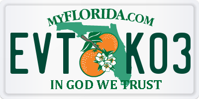 FL license plate EVTK03