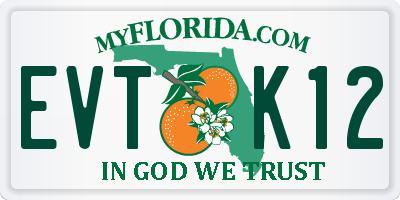 FL license plate EVTK12