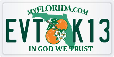FL license plate EVTK13
