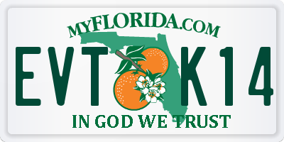 FL license plate EVTK14