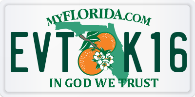 FL license plate EVTK16