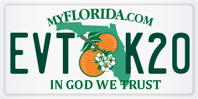 FL license plate EVTK20