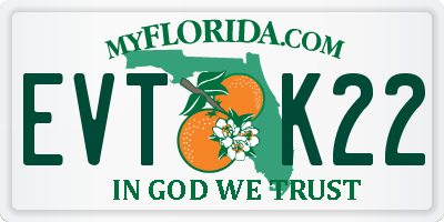 FL license plate EVTK22