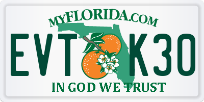 FL license plate EVTK30