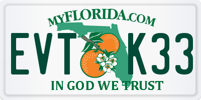 FL license plate EVTK33