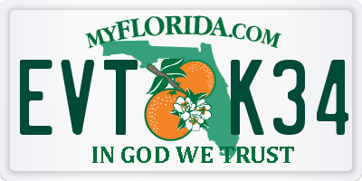 FL license plate EVTK34
