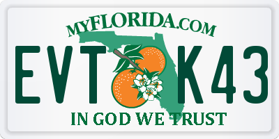 FL license plate EVTK43
