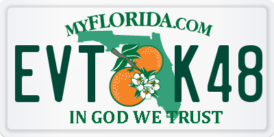 FL license plate EVTK48
