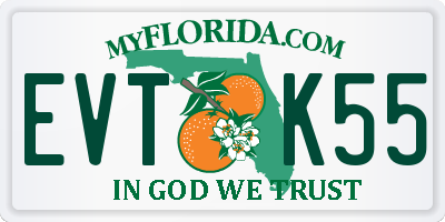 FL license plate EVTK55