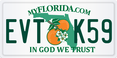 FL license plate EVTK59