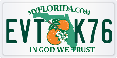 FL license plate EVTK76
