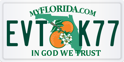 FL license plate EVTK77