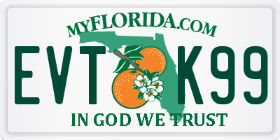 FL license plate EVTK99