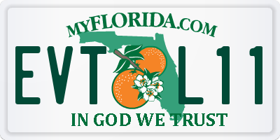 FL license plate EVTL11