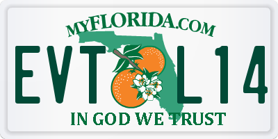FL license plate EVTL14