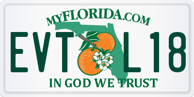 FL license plate EVTL18