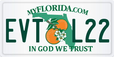 FL license plate EVTL22