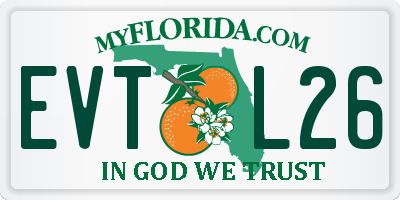 FL license plate EVTL26