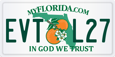 FL license plate EVTL27