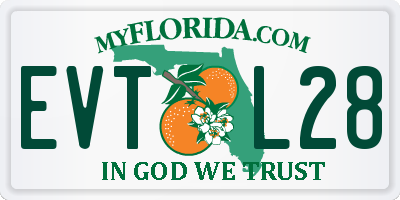 FL license plate EVTL28