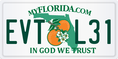 FL license plate EVTL31