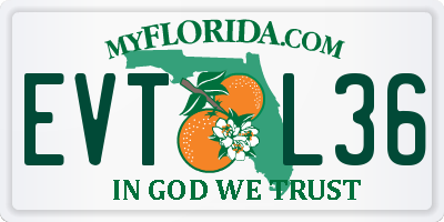FL license plate EVTL36