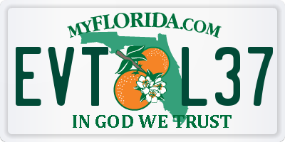 FL license plate EVTL37
